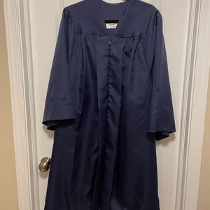 navy graduation gown